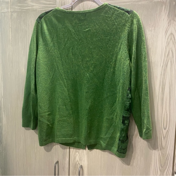 Women’s Boden Apple Green Cardy with Silk Rose inlay front panels UK size 14 - Picture 4 of 7